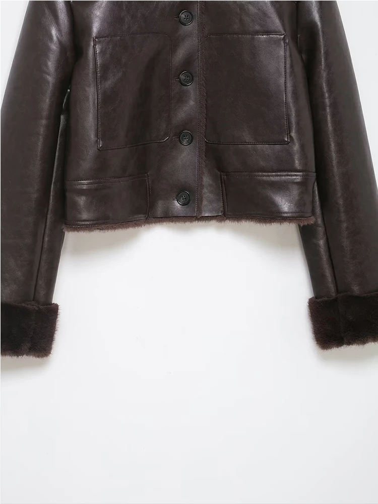 Women Leather Jacket 2025 New Autumn Winter Fashion Double-Sided Wear Coat Female Faux Fur Warm Outerwear Casual New In Jackets