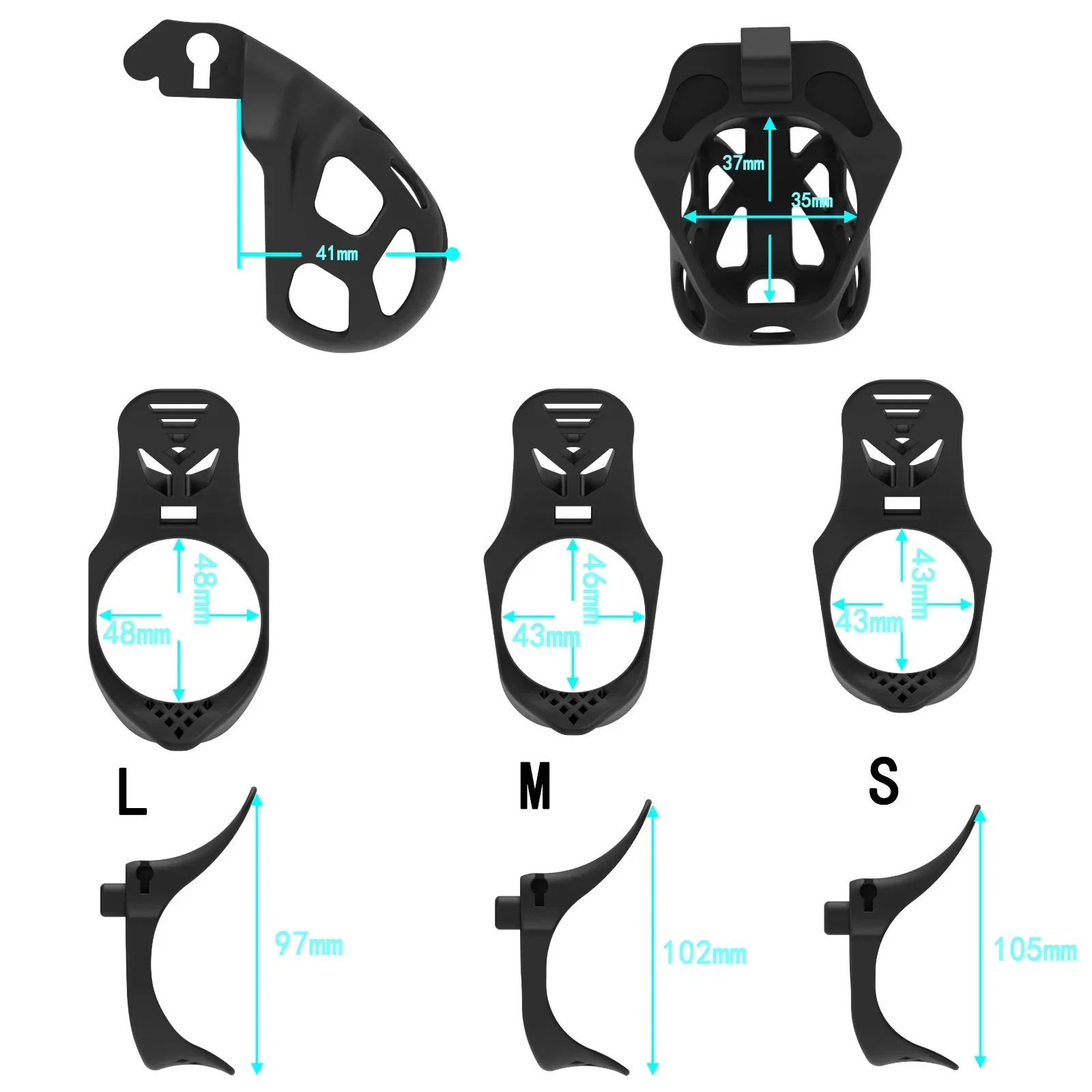 Penis chastity cage Swallowtail Chastity Cage 3 Size Rings White and Black Optional Lightweight Cock Devices for Man Gay