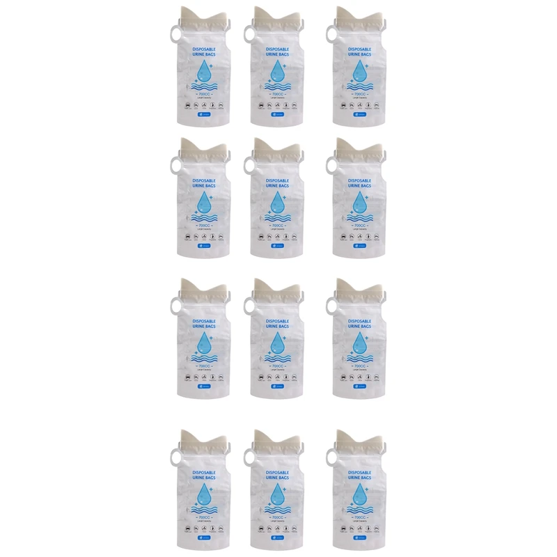 

Top!-12Pcs Disposable 700Ml Portable Emergency Urine Bag For Women Men Children,Leak-Proof Toilet For Camping,Travel,Hiking