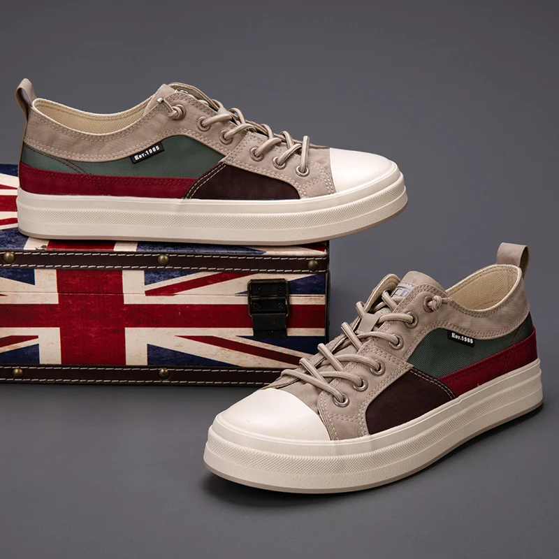 Hot sale Fashion Men's Canvas Shoes 2024 Design Slip-on Casual Sneakers Men Summer Breathable Vulcanize Shoes Men Canvas Loafers 4