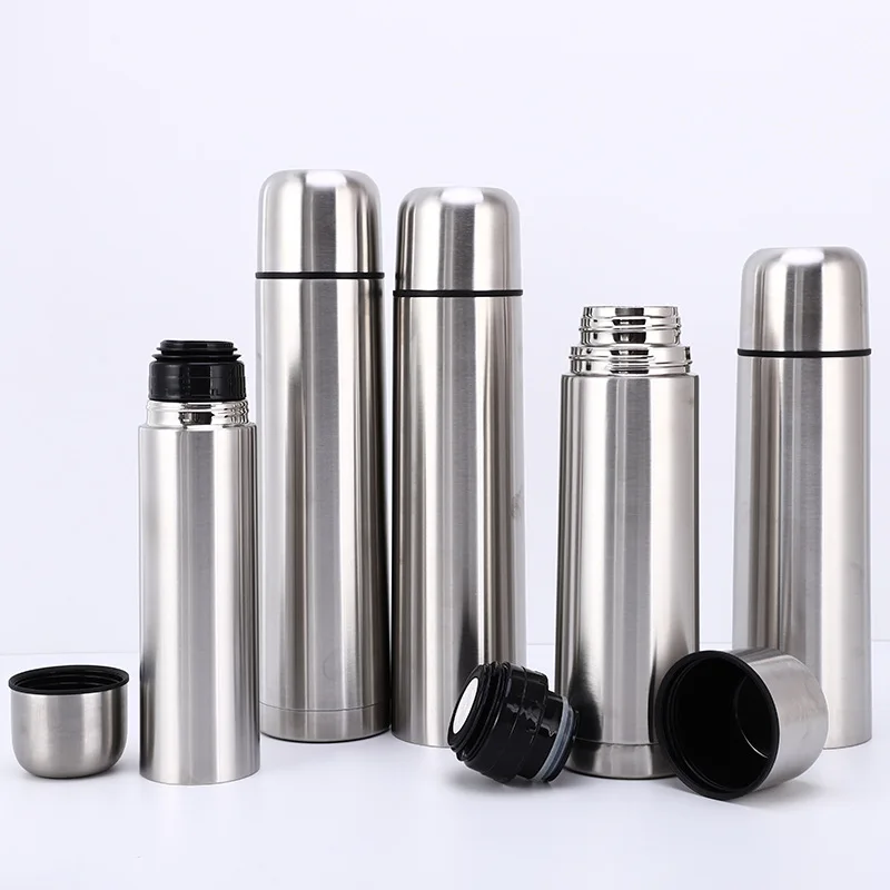 

Largecapacity 304 Doublelayer Stainless Steel Natural Color Vacuum Bullet Thermos Cup Gift Bottle