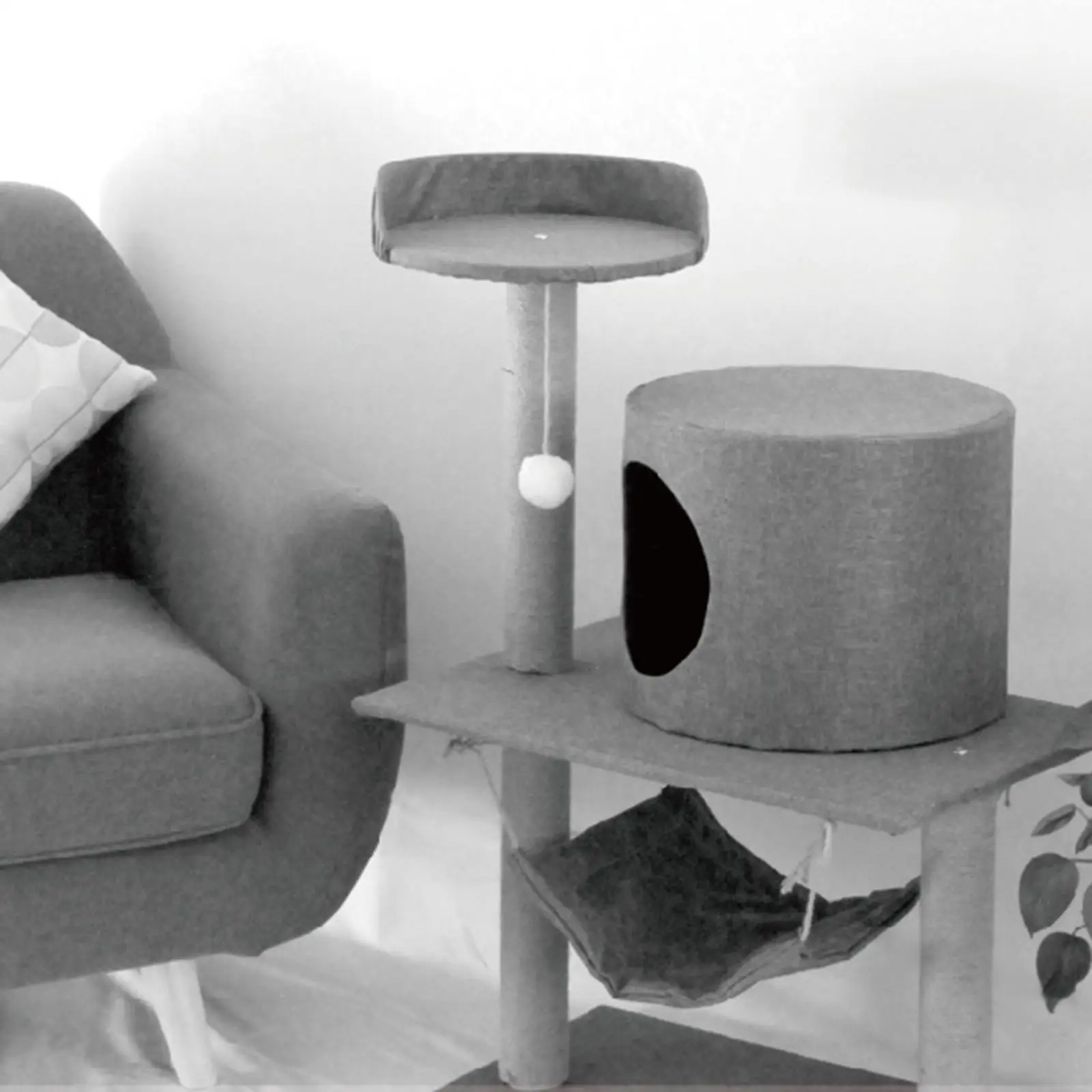 Small Cat Tree, Cats Activity Centre, with Hammock, Ball, Platform and