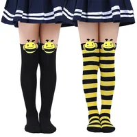 Halloween Knee High Socks Cosplay Striped Stockings for Halloween Girls Bee Costume 7-12Years 2