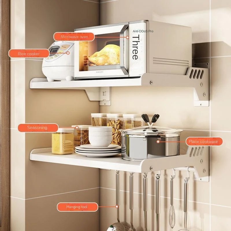 Microwave Oven Stand Storage Rack Kitchen Storage Bracket Shelf Space  Saving Kitchen Organizer –