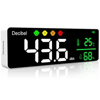 Decibel Sound Level Meter 11 inch Large LED Display Noise Temperature Humidity Meter with Alarm Icons Indicator Multi-function 1