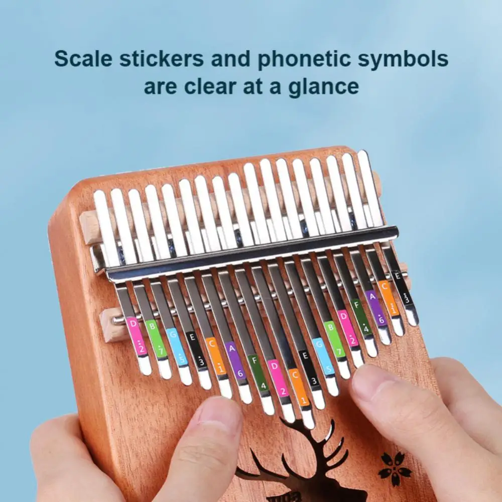 Kalimba Scale Sticker 17 Tone 21 Tone Thumb Arpa Phonetic Label Musical Five Finger Harp Sticker Kalimba Learing Instruments