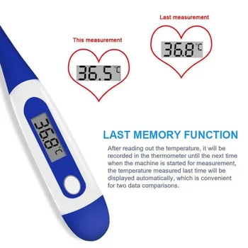 Household Adults Children Thermometers for Fever Thermometer Electronic Soft Head Digital Oral Armpit Temperature Measurement 6