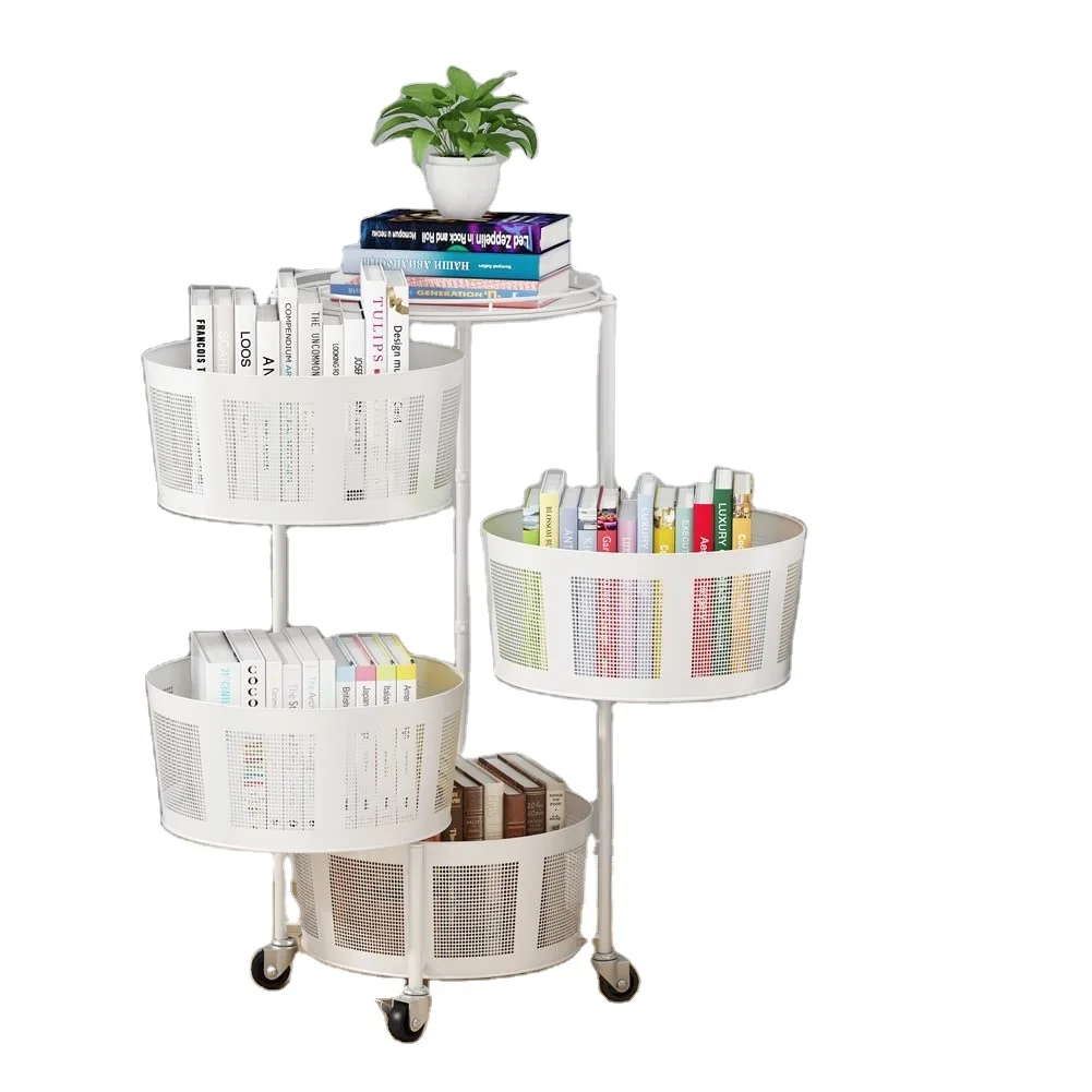 

4-Layer Kitchen Rotating Metal Storage Basket Hanging Storage Basket for Fruit and Vegetable Storage Rack Shelf