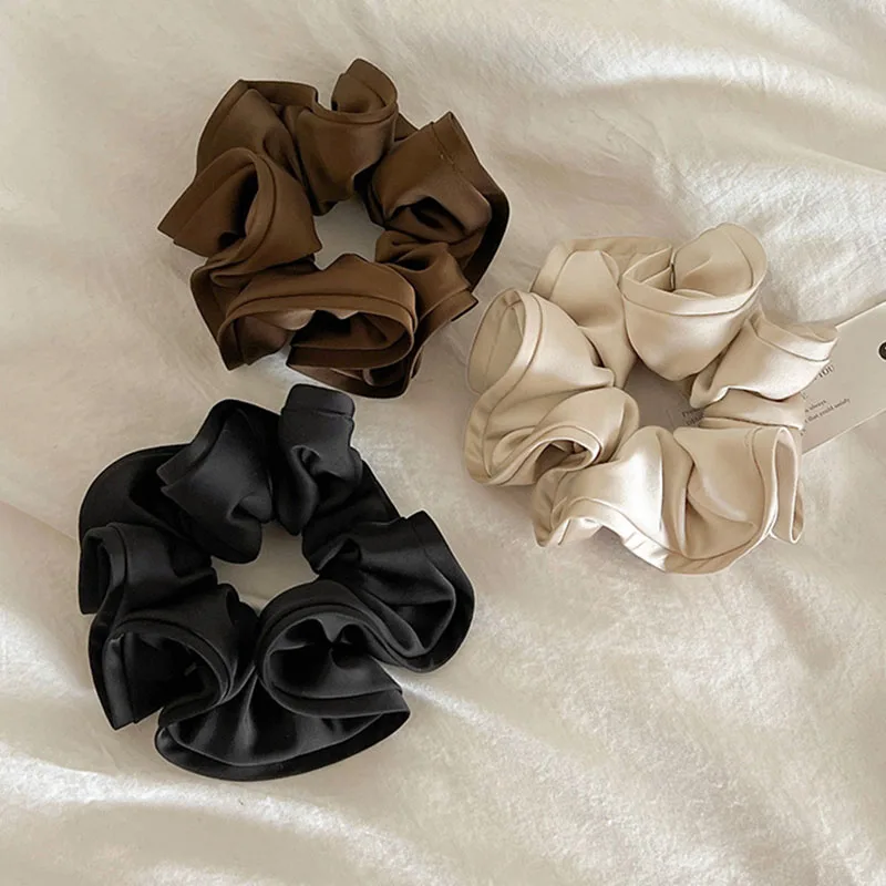 Einfache Satin-Haargummis für Damen und Mädchen, modische Haarbänder, Pferdeschwanz-Haargummis, elastische Haaraccessoires – Detail 1