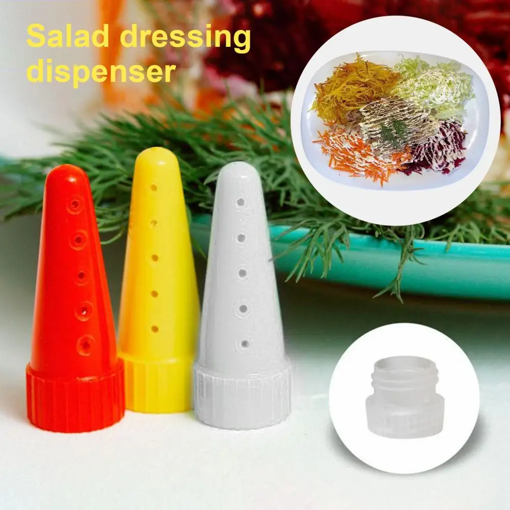 3Pcs Salad Sauce Syrup Jam Ketchup Squeeze Bottle Nozzle Salad Dressing Dispenser Piping Tip Food Grade PP Kitchen Gadgets