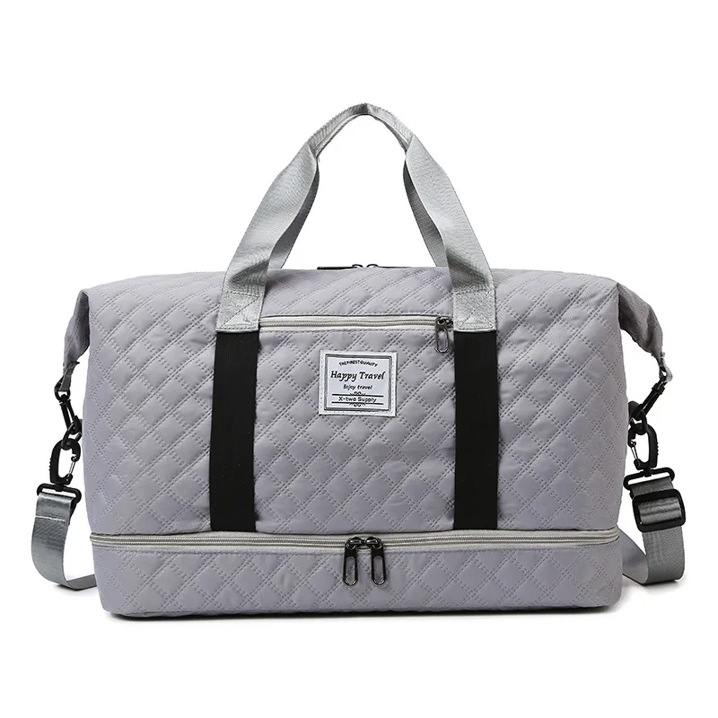Fashionable Short Distance DiamonD Grid Dry Wet Separation SportS Handbag, Yoga Fitness Bag, Large CapaCity Shoe Compartment