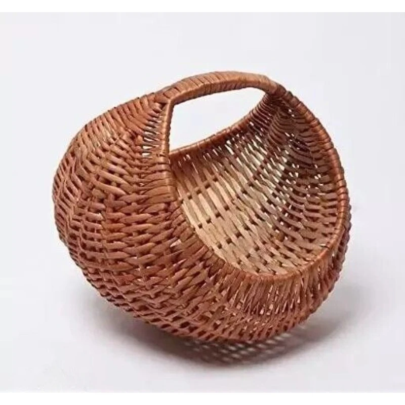 

Round Handle Sugarcane Bamboo Fruit Basket Bedside Storage Bag European and American Fashion Trend