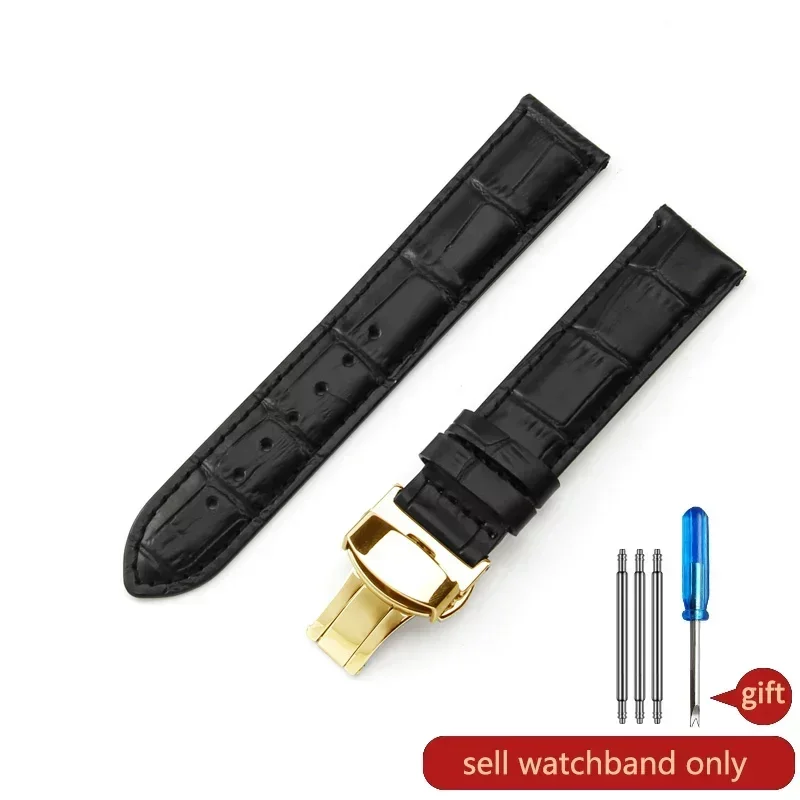 thumbnail image 1 of Para hombres y mujeres, correa de reloj de piel auténtica de vaca resistente al agua, color negro y marrón, de 18, 20, 21 y 22 mm, para Tissot, Longines, Casio, Seiko, 1 of 5