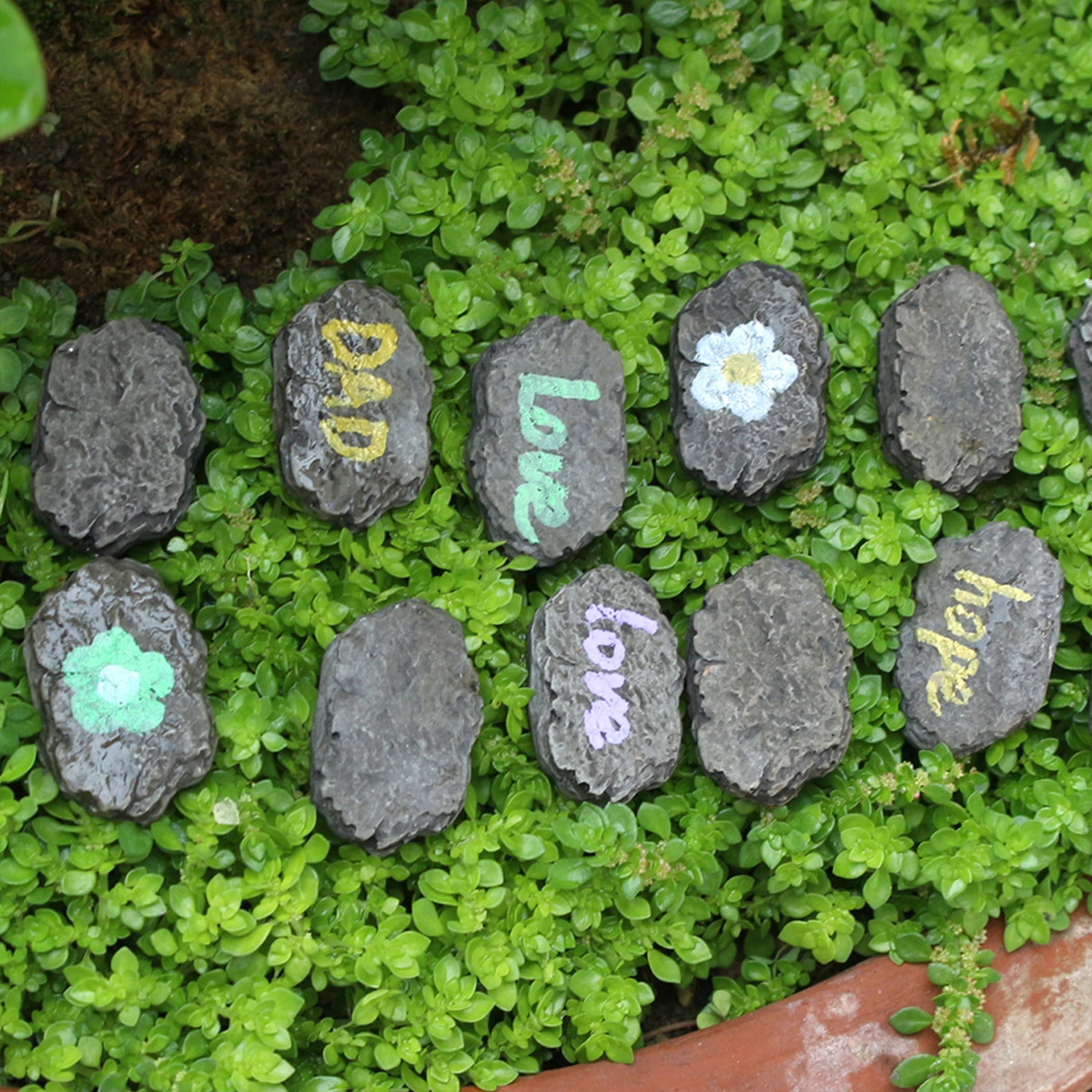 20pcs Miniature Resin Footstone Statue Fairy Garden Landscape Ornaments Bonsai Accessories For Garden Yard Patio Outdoor Decor