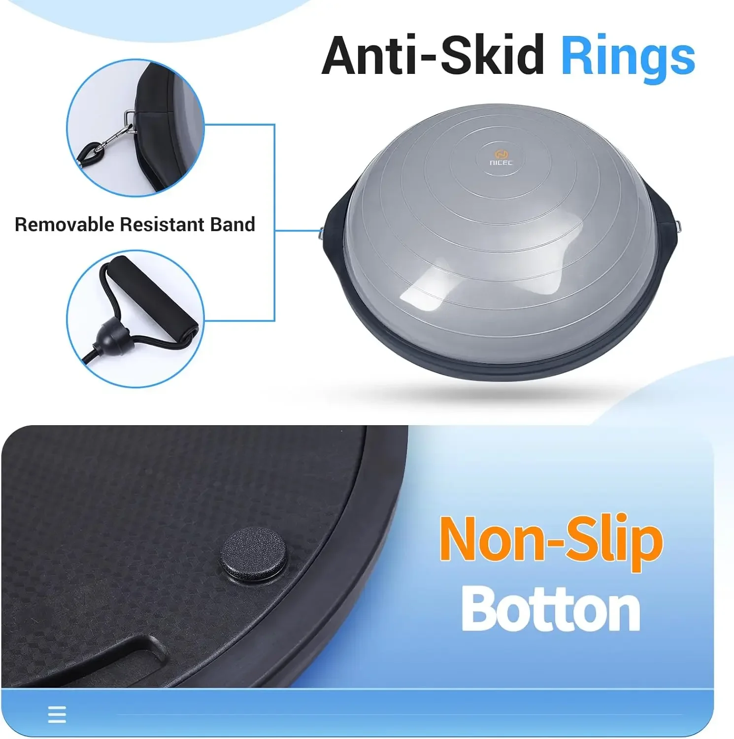 Half Balance Ball Trainer with Bands 4