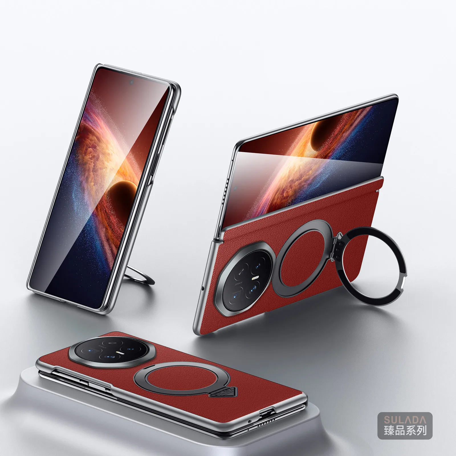 Honor Magic V6 Leather Magnetic Handle MagSafe Case with Hinge Protection by SULADA 22 Honor Magic V6 Leather Magnetic Handle MagSafe Case with Hinge Protection by SULADA 14