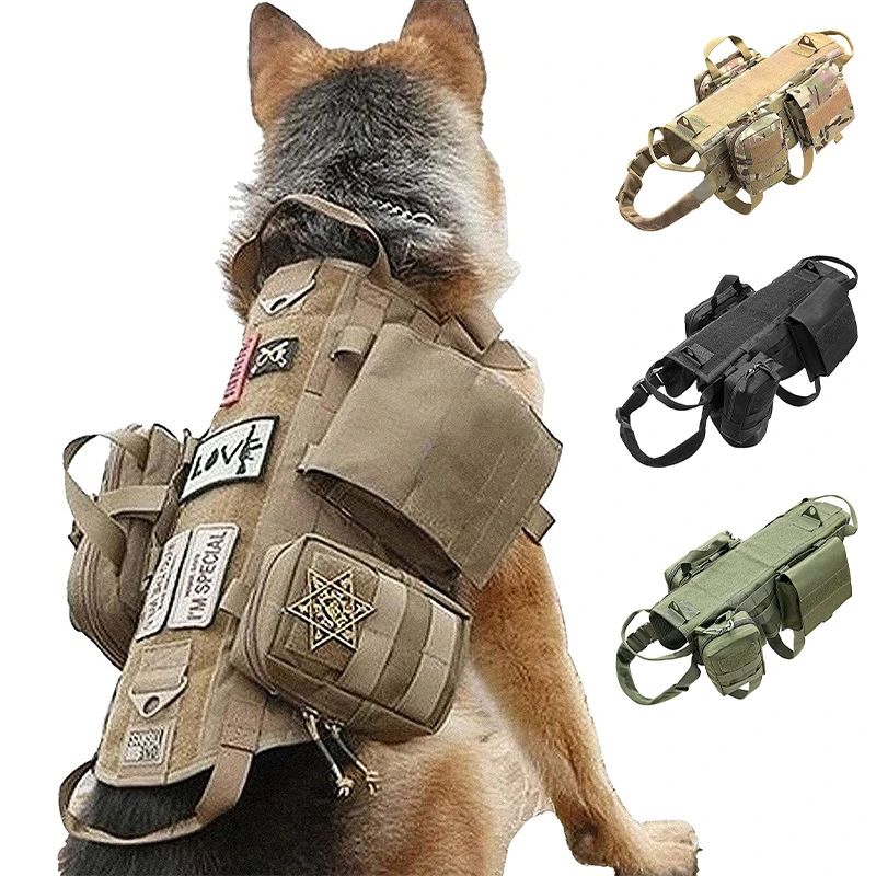 Tactical Dog Harness Handle Service Dog Harness Pockets Best