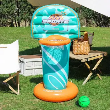 Multifunctional Water Basketball Stand Inflatable Floating Basketball Hoop With Basketball Swimming Pool Game Toys For Kids 4