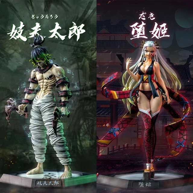 30cm Anime Demon Slayer Figure Douma Juuni Kitsuki Giyuutarou Kokushibo Hashibira Inosuke Action Figurine Kimetsu Model Toy Gift 2