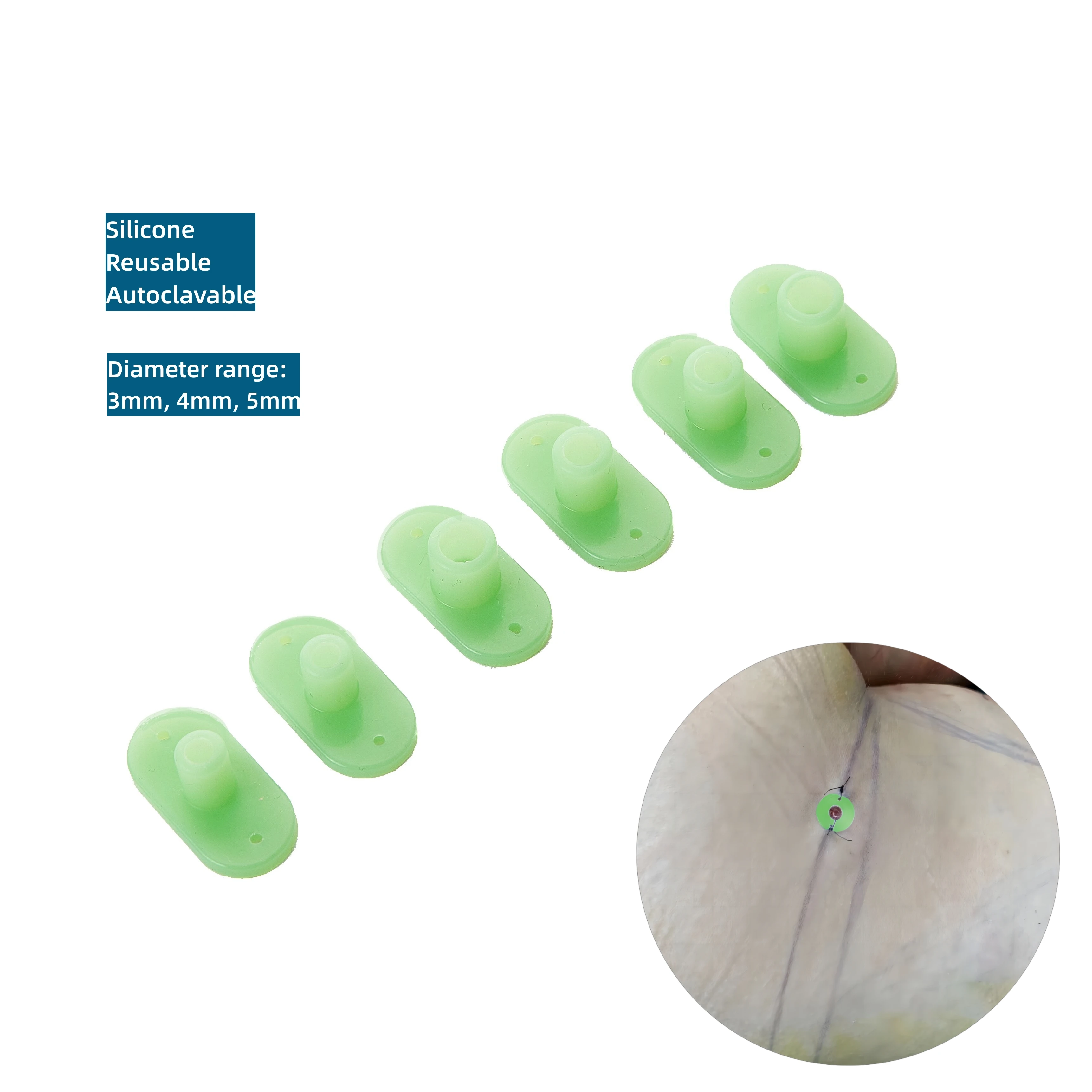 1-pc 3mm/4mm/5mm Autoclavable Reusable Skin Protectors for Liposuction Surgery Made of Flexible Silicone Green Color medical surgery flexible endoscope disposable grasping forceps for vet use