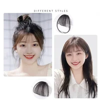 Nouveau faux air frange outils de coiffure pince à cheveux Extensions de cheveux fausse frange naturel faux postiche femmes filles pince en frange 4