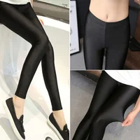 Women Fashion Casual Skinny Pants Shiny Leather Front And Back V Waist Leggings Leather Trousers Leggings.jpg