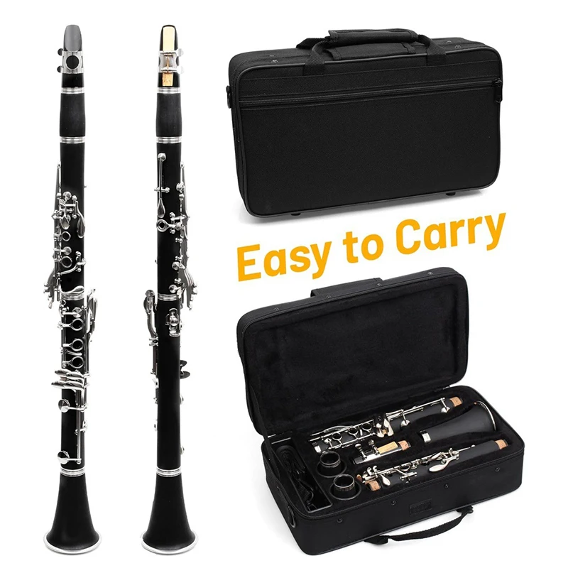 Bakelite Clarinet Bell Mouthpiece With Alloy Reinforcement - Shockproof Crack-Proof Woodwind Accessory, Easy Install 3cm Joint