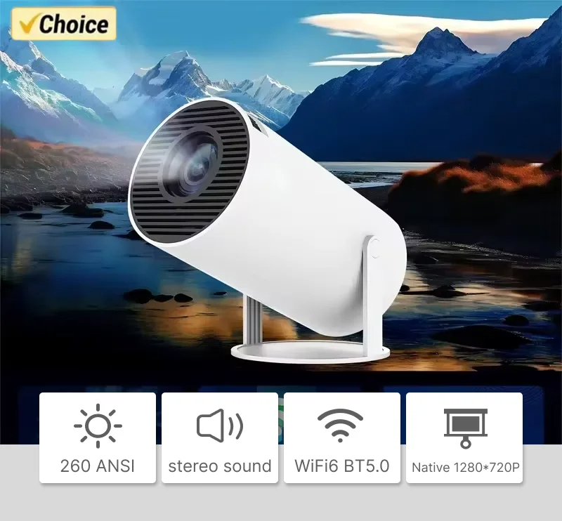2024 New 4K Android 11 Dual Wifi6 200 ANSI Allwinner H713 BT5.0 1080P 1280*720P Home Cinema Outdoor portable Projetor