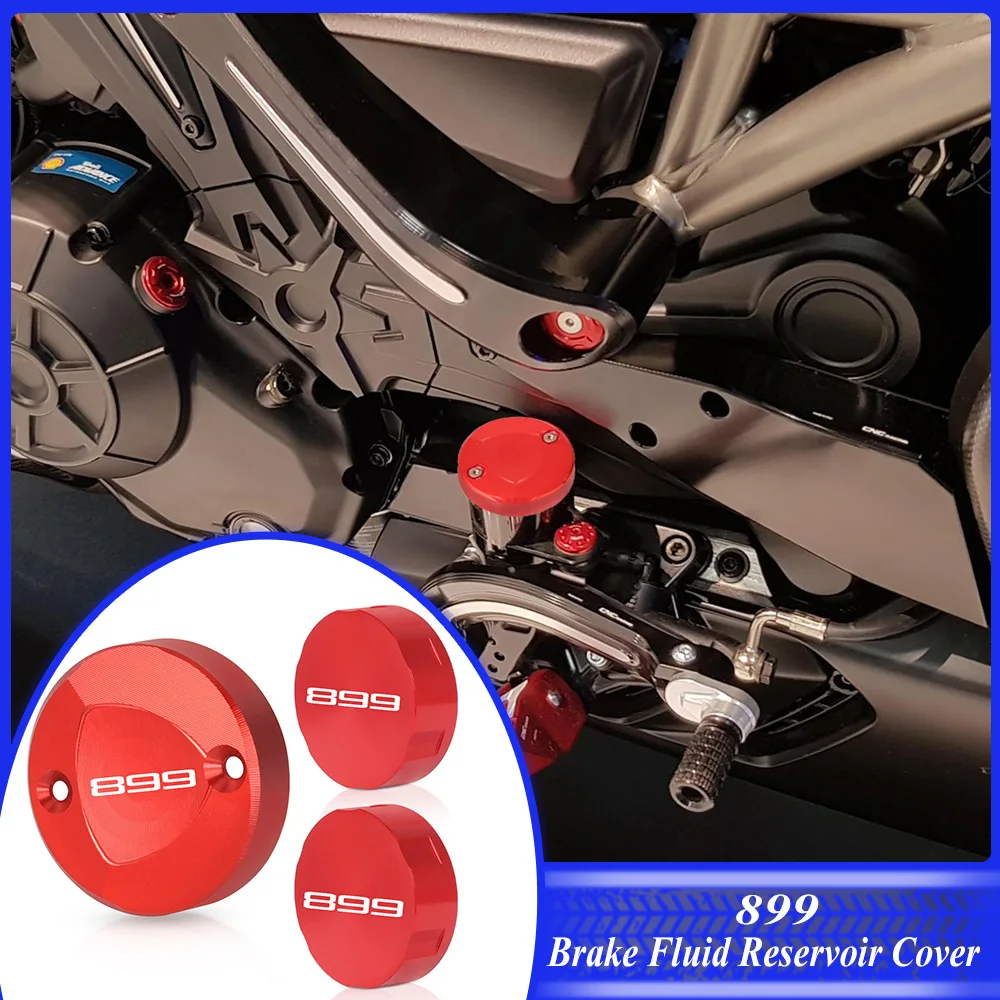 

For Ducati 899 Panigale 899 2014 2015 Motorcycle Aluminum Front Rear Brake Fluid Reservoir Cover Master Cylinder Oil Fluid Cap