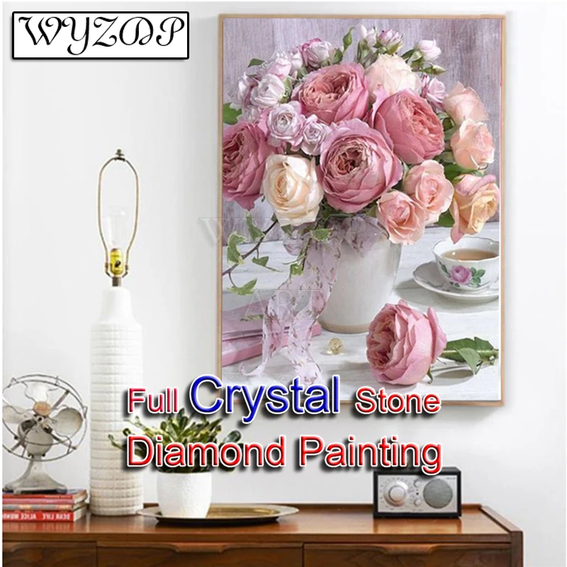 5D Diy Diamond Painting Flower Full Square Crystal Mosaic Embroidery Cross Stitch Gift Kit Crystal Diamond Art Home Decor 230618
