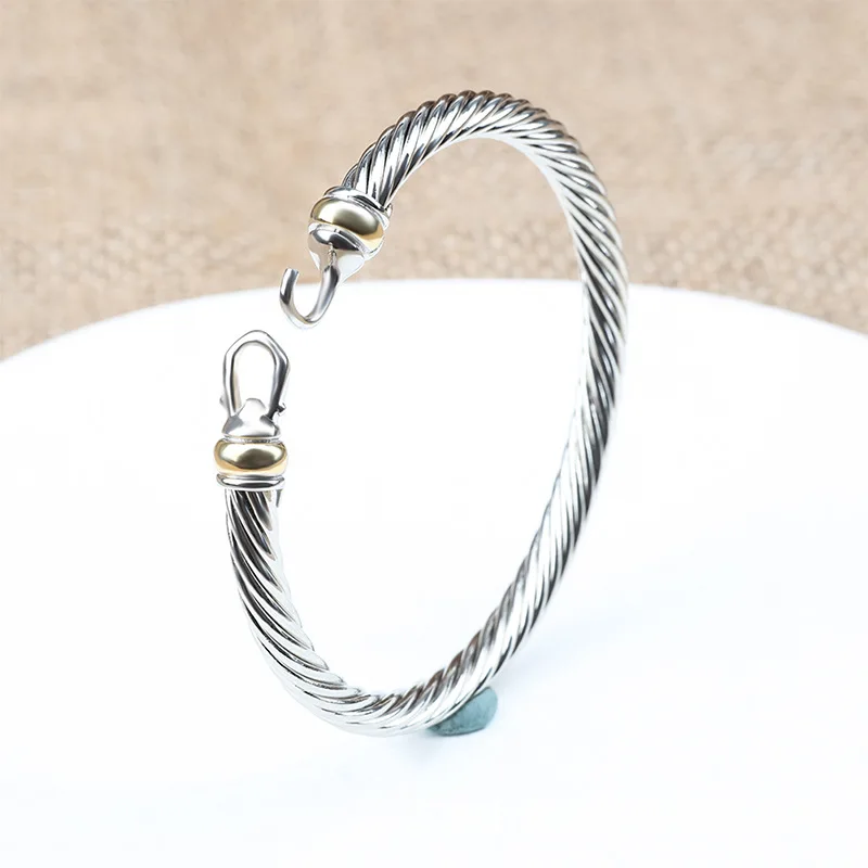 European and American Fashion Popular Twisted Thread Hook Head 5MM Open Bracelet