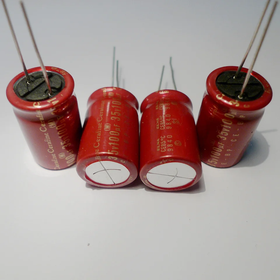 ELNA Cerafine 350V 100uF×2 エルナーセラファイン 電解コンデンサー ELNA Cerafine CE-BP 100uF⁄35V Non-Polarized Electrolytic Capacitor for Audio