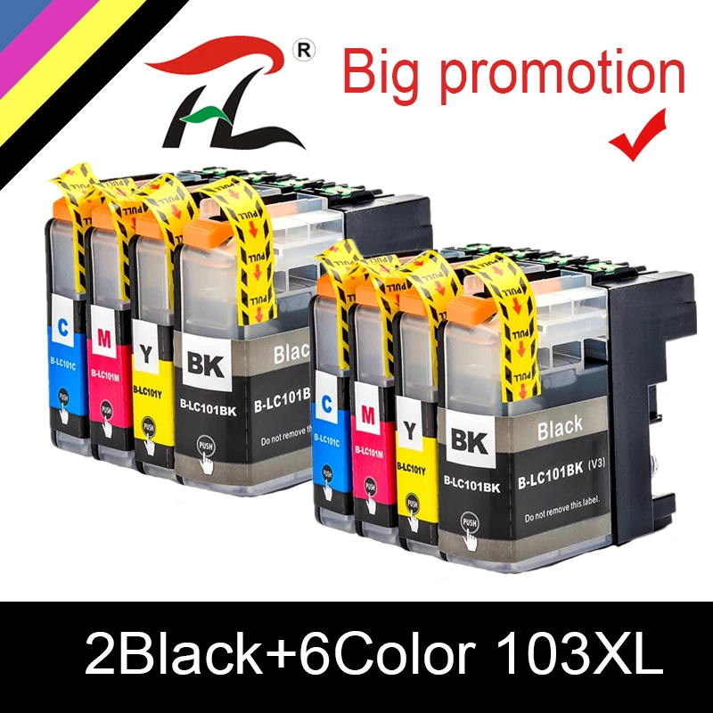 ink cartridges HTL LC101 LC103 XL Ink Cartridge for Brother DCP-J152W MFC-J245 MFC-J285DW MFC-J4610DW MFC-J4710DW J450DW J475DW J470DW Printer black ink cartridge Ink Cartridges