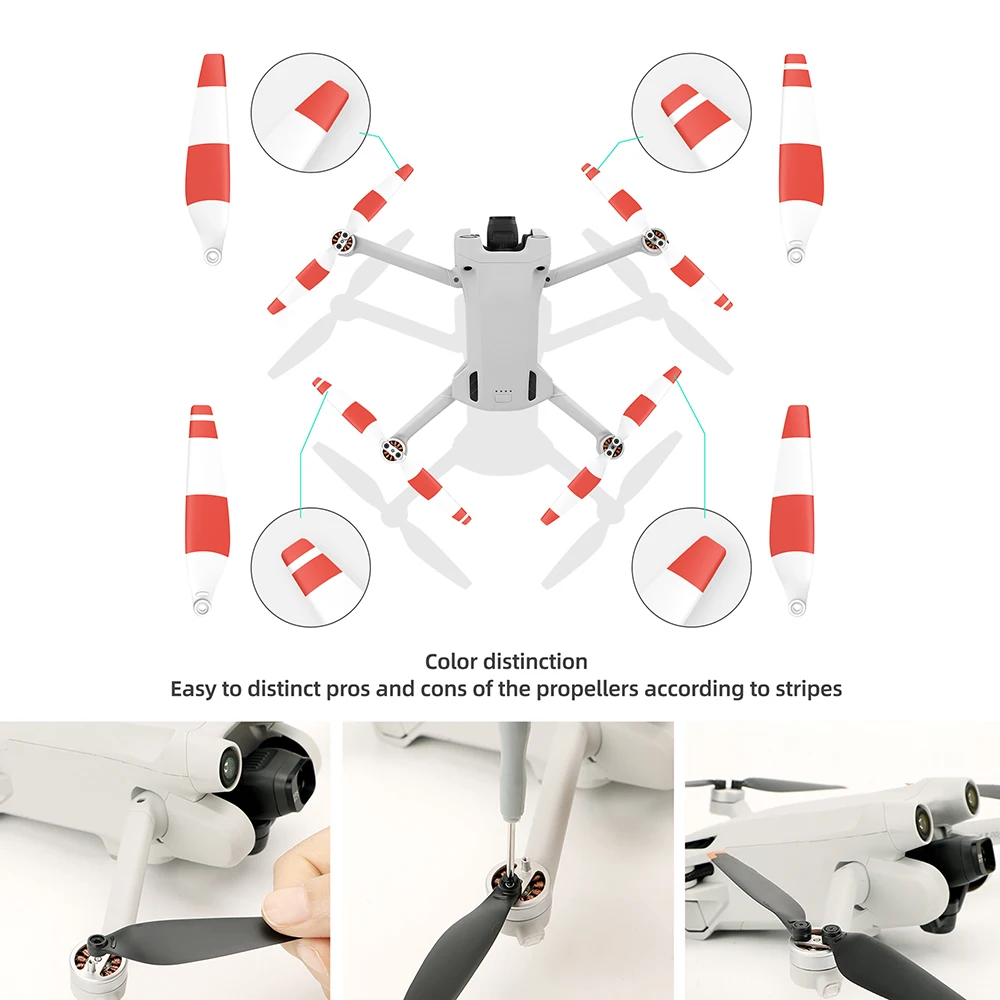 8Pcs Propellers for DJI Mini 3 Pro Drone 6030F Prop Accessories Less Lower Noise Reduction Quick Release Propeller drone propeller drone propellers drone propeller blades propeller replacement parts