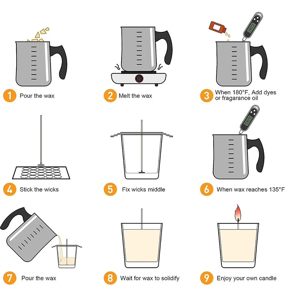 DIY Handmade Candle Craft Tools Kit with Wax Melting Hot Plate, Candle Making Supplies Accessories, Soy Wax Candle Making Kit - Image 5