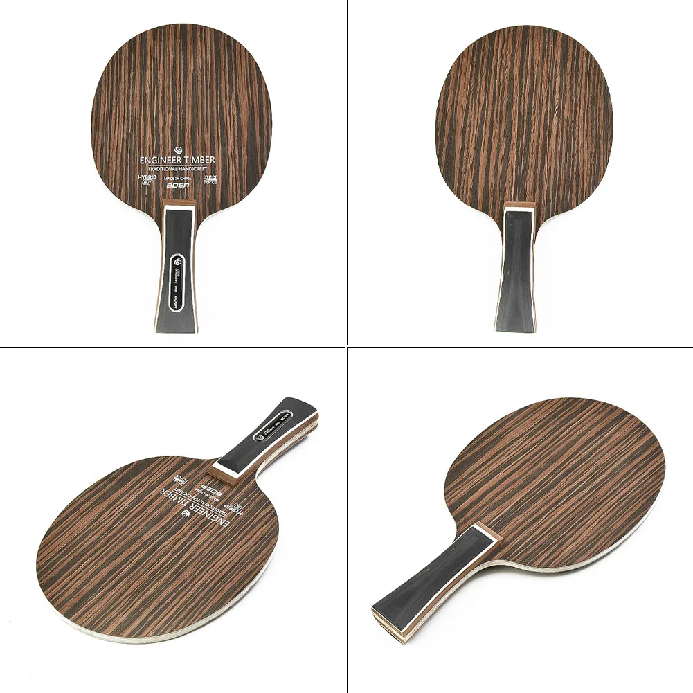 Premium Ebony Dalbergia Table Tennis Blade - 5-Ply 6.2mm Paddle with Long Handles