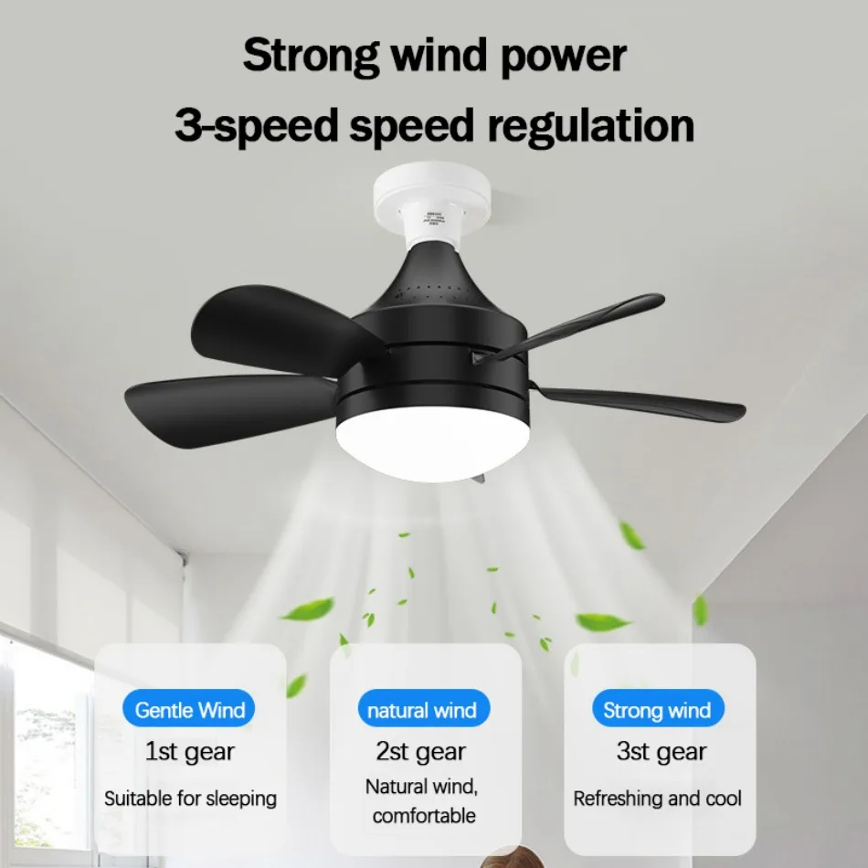 35W E27 Ceiling Fan Light with Remote Dimming Function LED Light Fan Intelligent Silent Ceiling for Bedroom Living Room