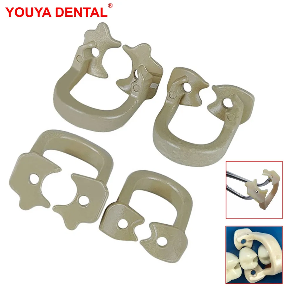 

4pcs Dentistry Rubber Dam Clamps Dental Resin Clamping Ring Dental Matrix Ring Barrier Clip Dentist Materials Tools Lab Products