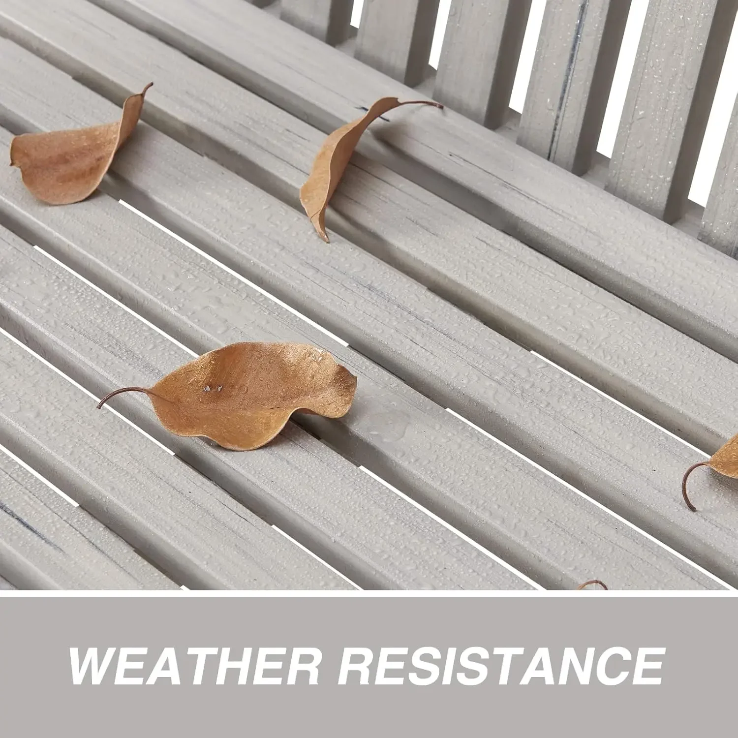 NEW-Garden Bench, 2-Person Poly Lumber Patio Bench, All-Weather Outdoor Bench That Never Rot and Fade, Memorial Bench,(Grey)