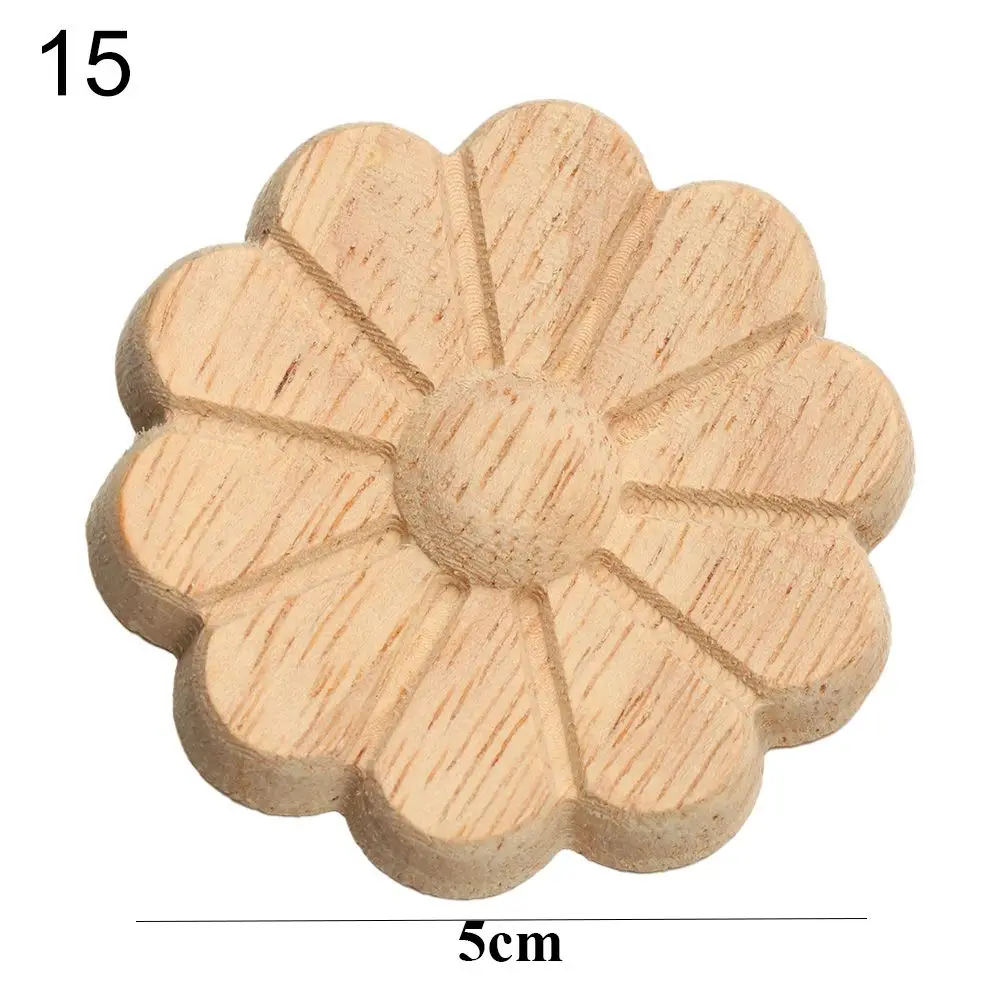 Natural Floral Carved Wooden Decorative Figurine Craft Frame and Corner Applique