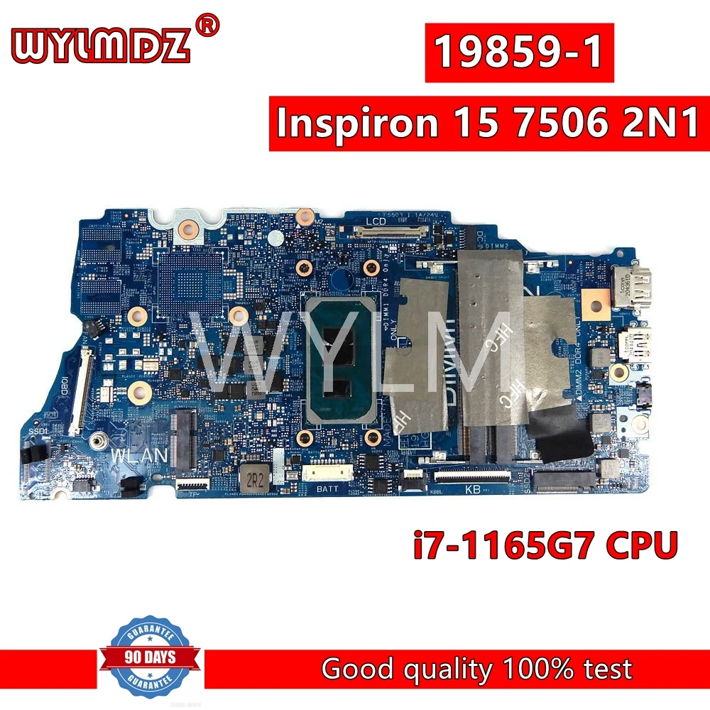 

19859-1 with i7-1165G7 CPU Notebook Mainboard For DELL Inspiron 15 7506 2N1 Laptop Motherboard CN-0VK62X 100% Test OK