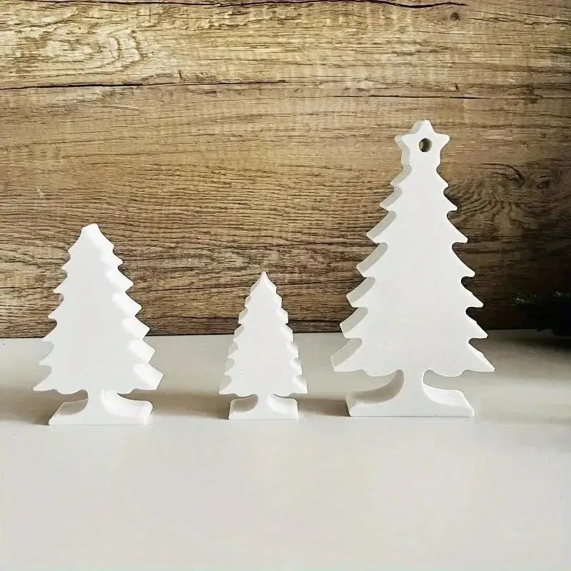 New 1pc Christmas Trees Pine Tree Molds Handmade Decoration Resin Casting Christmas Trees Mold Pine Tree Ornaments Casting Molds
