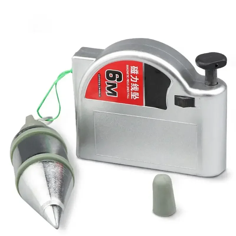 Plumb Bob Plumb Bob Setter, 320g Magnetic Plumb Bobs, 6 Meters Retractable Line Reel With Magnetic Base For Engineering, Construction