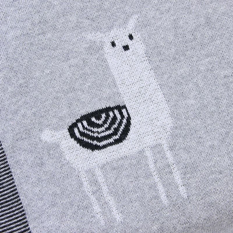 Baby Blanket Cotton Knitted Newborn Girls Boys Bed Quilt 100*80CM Infant Stroller Swaddle Cute Alpaca Plaid Crib Warm Sleepsack