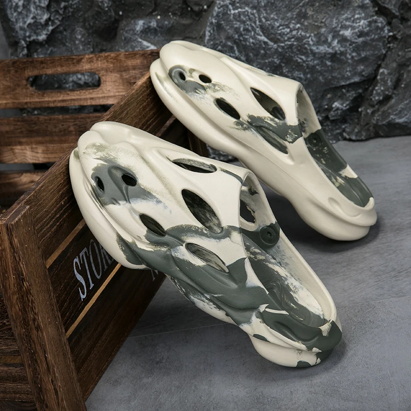 Fashion Men's Sandals Beach Slippers Anti-Slip Wear-Resistant EVA Comfortable Home Slippers Outdoor Flip-Flops Man Summer Shoes