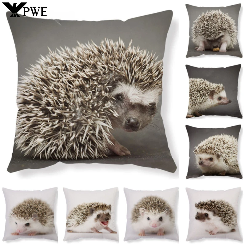 

Home Living Room Cushion Covers Lovely Little Hedgehog Design Adornment Sofa Holds Pillowcase 45*45cm