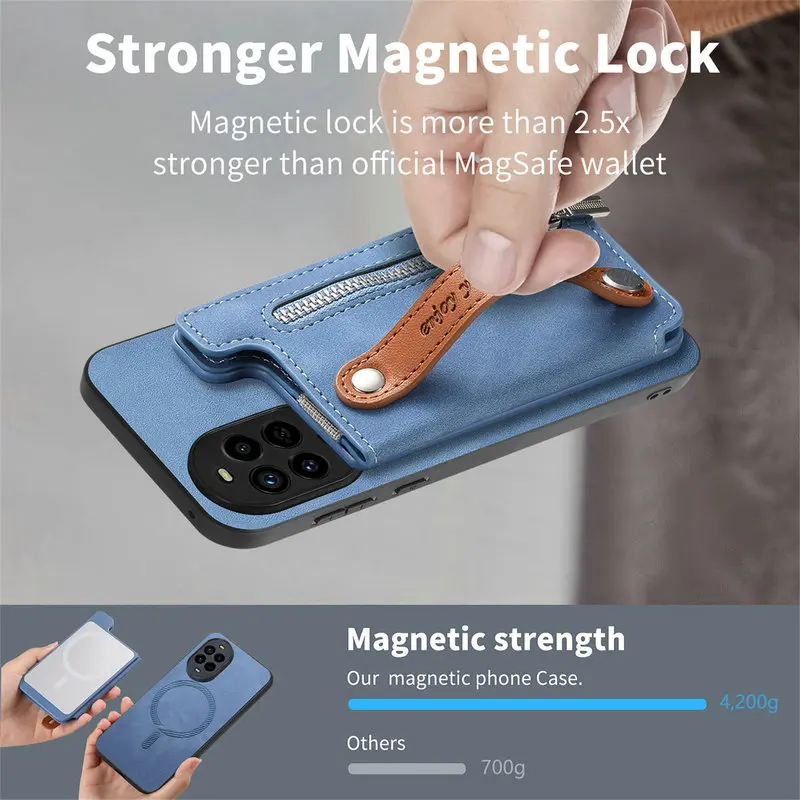 Luxury Magnetic Detachable 2-in-1 Zipper Card Case
