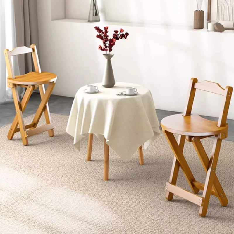 Design Minimalist Bar Chairs Solid Wood Midcentury Ancient Ultralight Folding Waiting