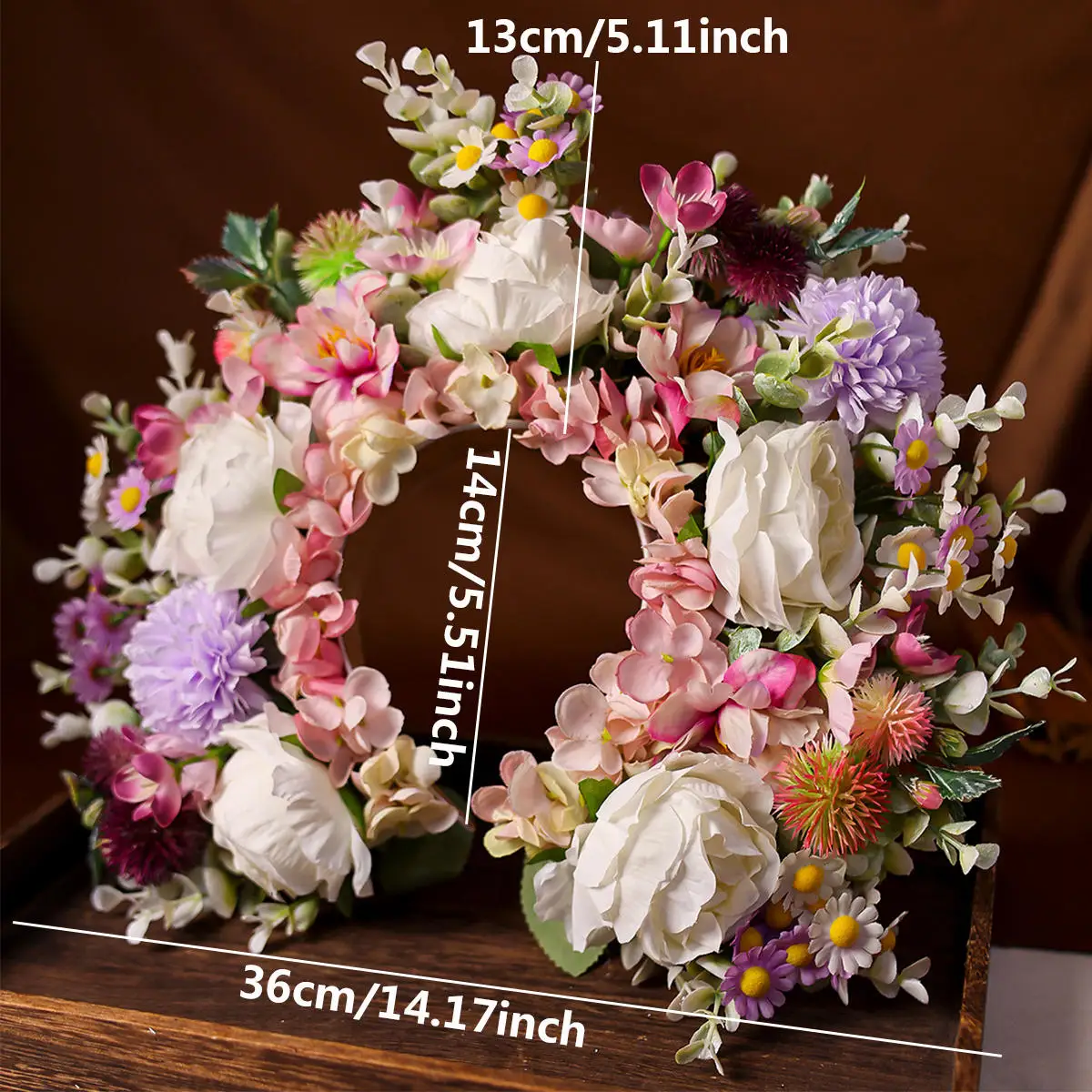 Corona di fiori rosa di alito di bambino, accessori per capelli da bambina in vera gypsophila