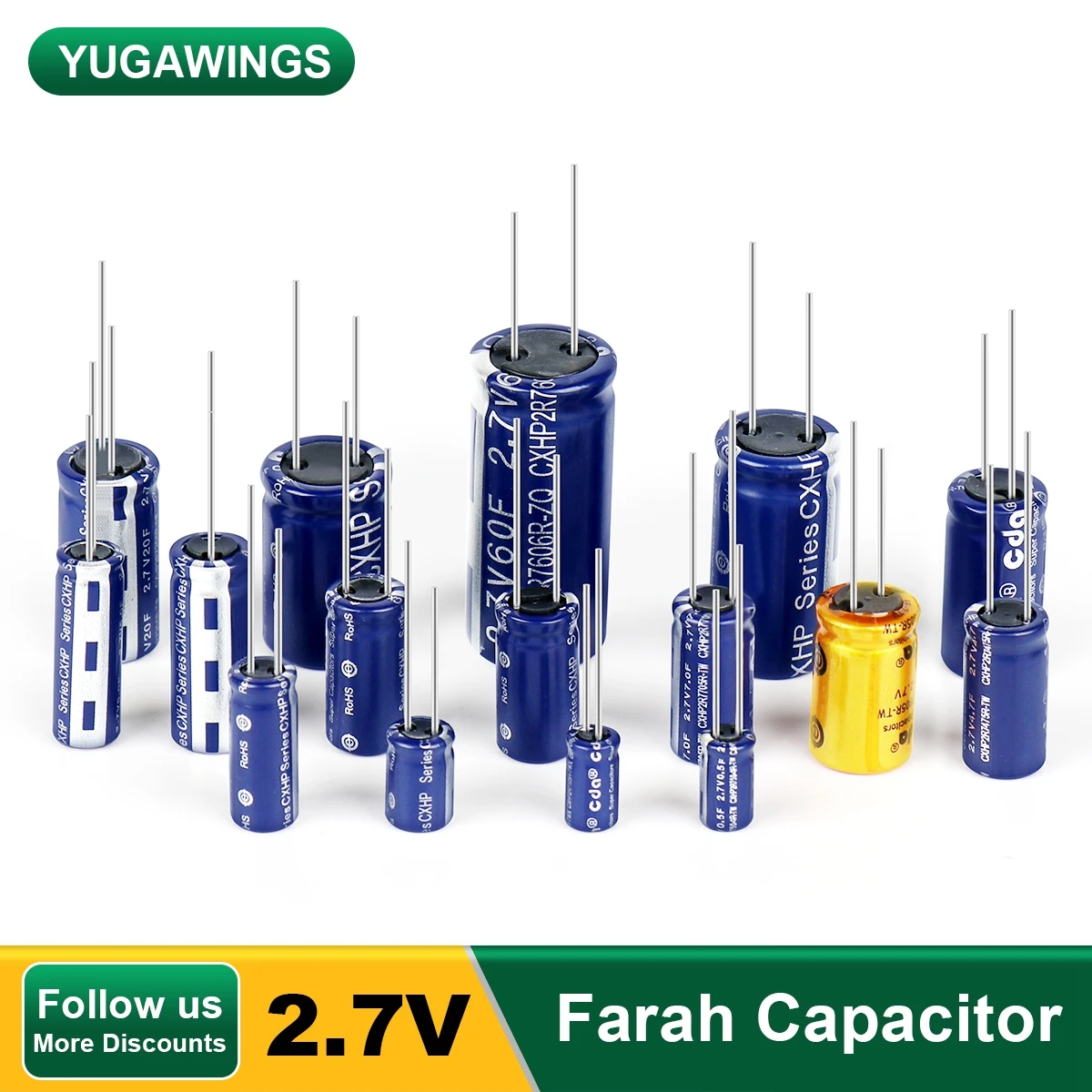 2.7V Supercapacitor 1F/3.3F/10F/20/25F/60F Registratore Di Dati Di Viaggio Per Veicoli Riserva Di Carica R-Type 2.7V Farah Super Condensatore